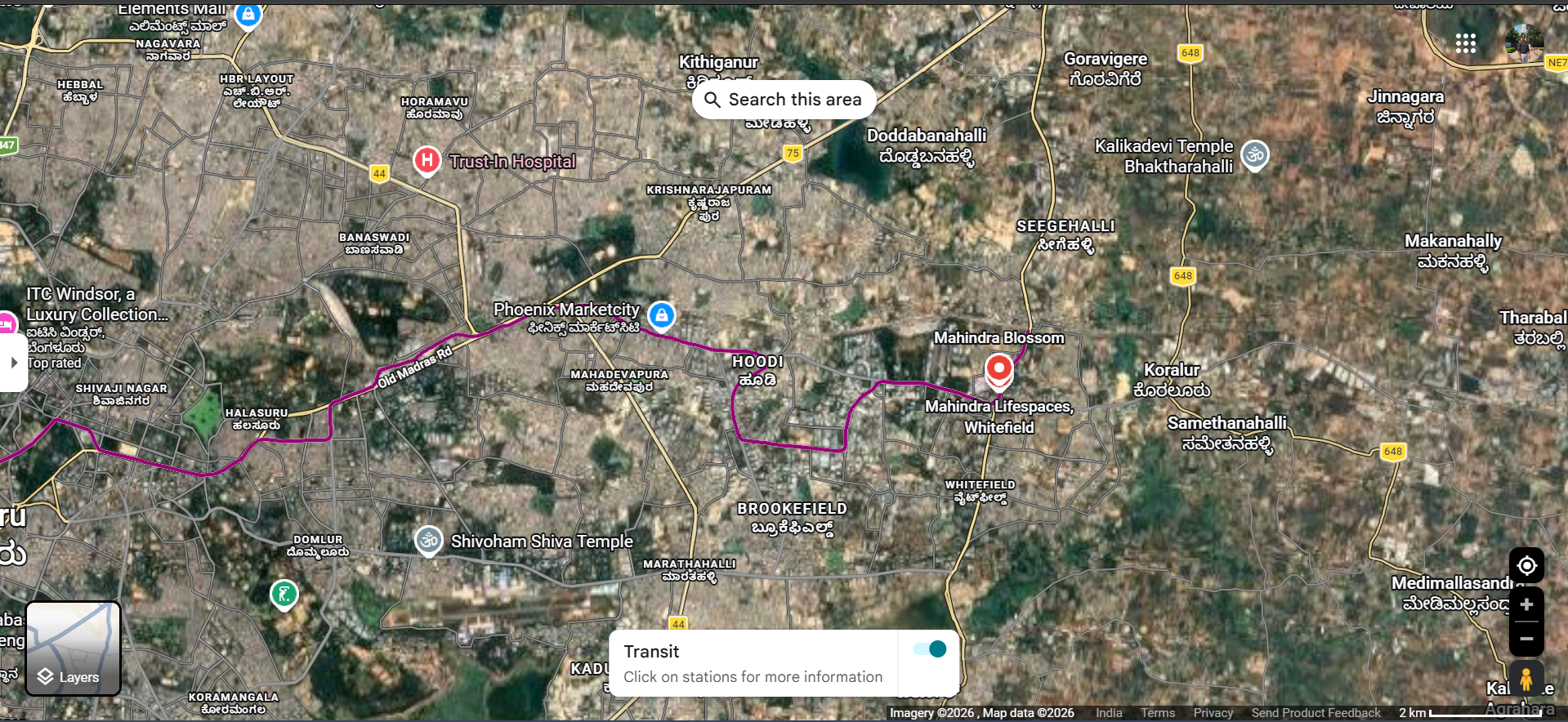 Mahindra Blossom Location Map